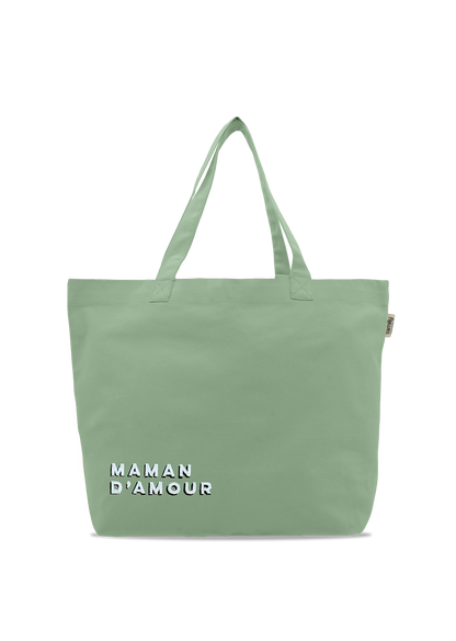 Sac vert d'eau brodé 'maman d'amour'