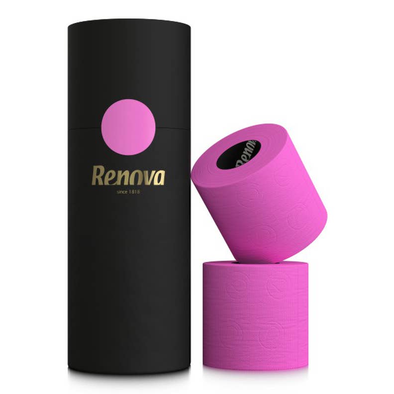 Papier toilette Renova Tubo Gold fuchsia 3 rouleaux