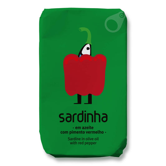 Sardines en conserve à l'huile d'olive bio et poivron rouge bio