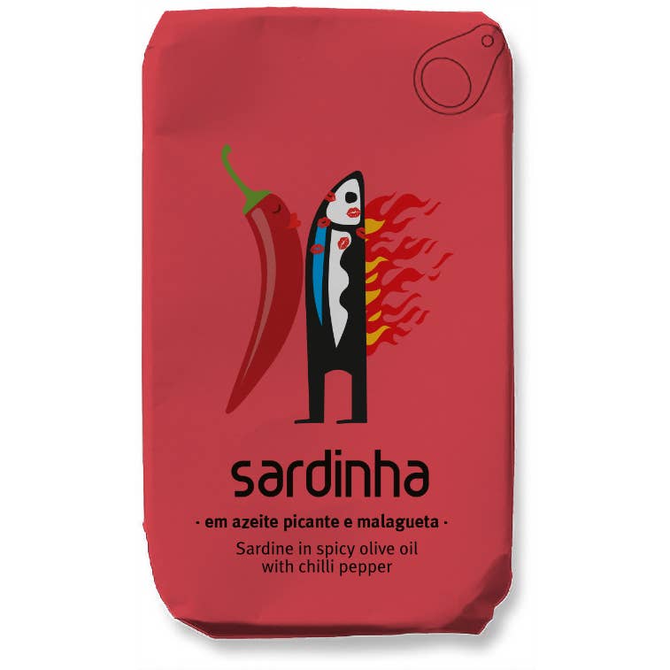Sardines à l'huile d'olive piquante et piment