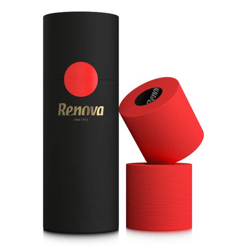 Papier toilette Renova Tubo Gold rouge pack de 3 rouleaux