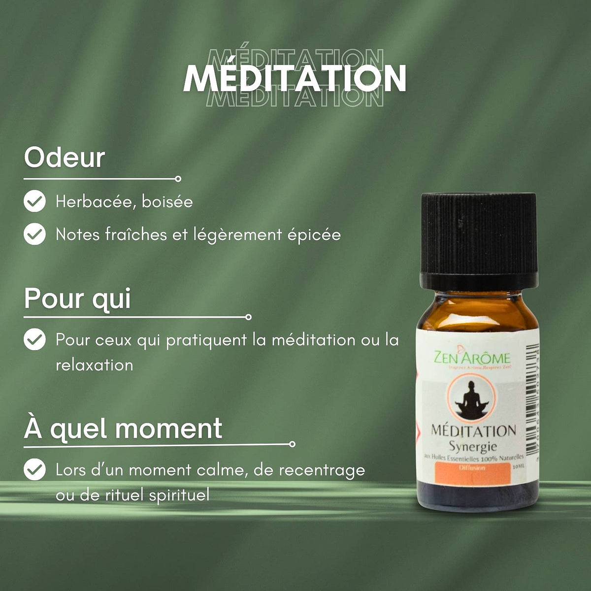 Synergie d'Huile Essentielle Méditation à Diffuseur - 10 ml