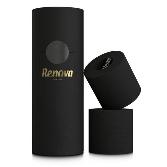 Lot de 3 rouleaux de papier toilette Renova Tubo Gold noir