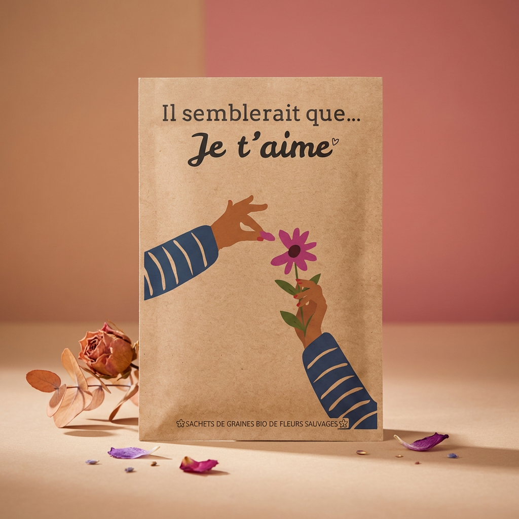 Sachet de graine a message - il semblerait que je t'aime