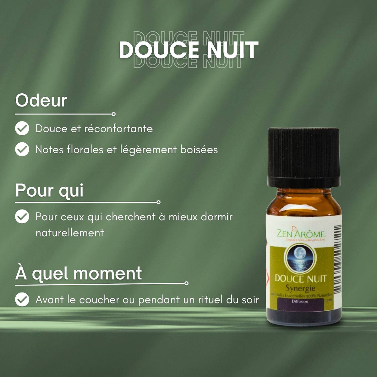 Synergie d'Huile Essentielle Douce Nuit à Diffuseur - 10 ml