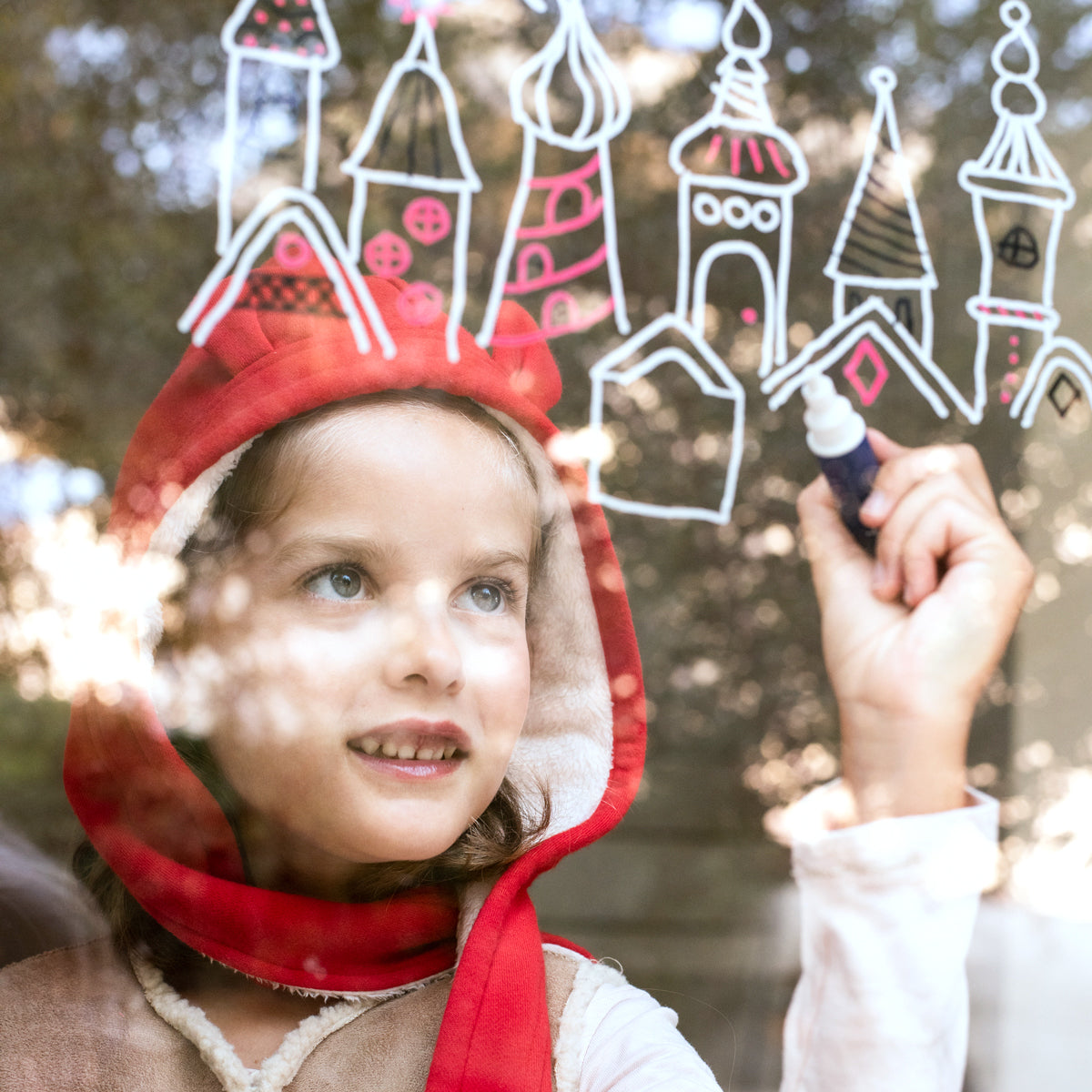 Quatre feutres pour vitres thème Noël