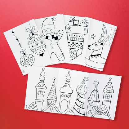 Quatre feutres pour vitres thème Noël